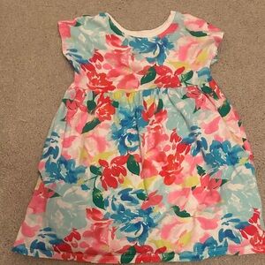 Old Navy Girls Floral Short-Sleeve Dress - Pink, Blue, Green